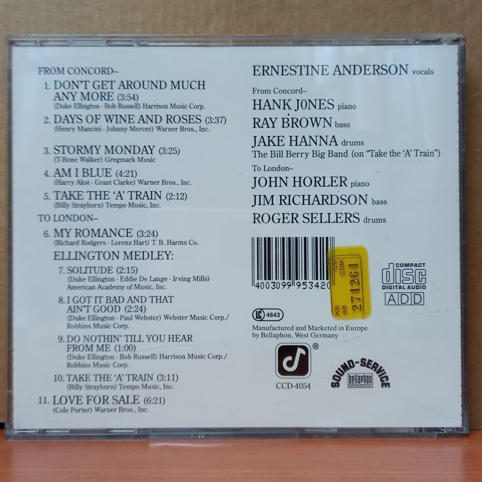ERNESTINE ANDERSON – LIVE FROM CONCORD TO LONDON - CD 2.EL