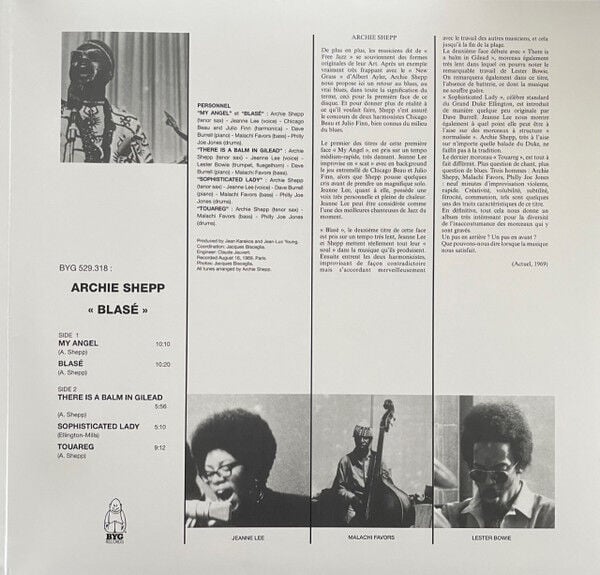 ARCHIE SHEPP - BLASE (1969) - LP 180GR 2023 WHITE COLOURED EDITION SIFIR PLAK
