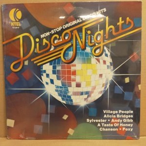 DISCO NIGHTS - V/A VILLAGE PEOPLE SYLVESTER ANDY GIBB FOXY RICK JAMES (1979) - LP DÖNEM BASKI SIFIR PLAK