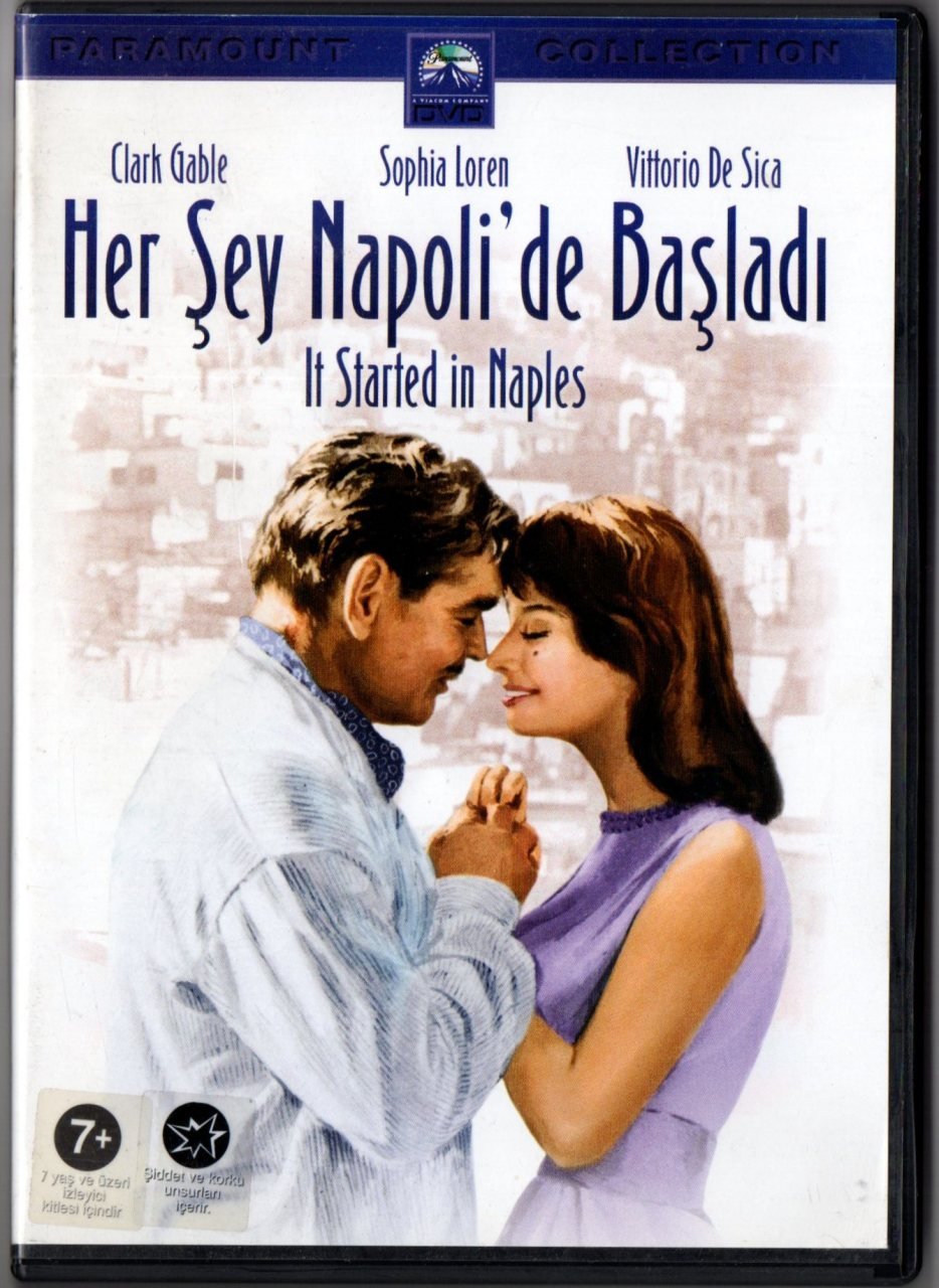 HER ŞEY NAPOLİ'DE BAŞLADI - IT STARTED IN NAPLES - CLARK GABLE - SOPHIA LOREN - VITTORIO DE SICA - DVD 2.EL