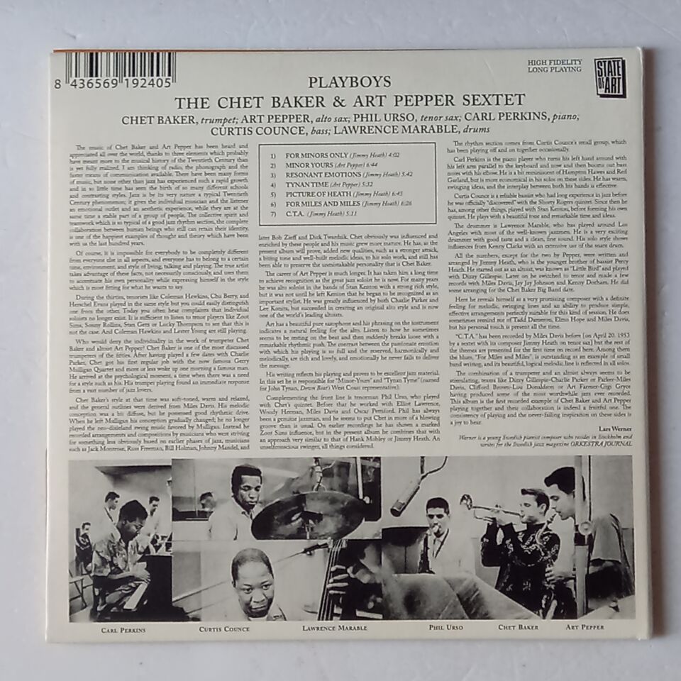 CHET BAKER & ART PEPPER – PLAYBOYS (1958) - CD PAPER SLEEVE 2018 REMASTERED REISSUE 2.EL