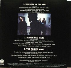 METALLICA - WHISKEY IN THE JAR (PART 1 OF A 3 CD SET) - CD SINGLE 1999 2.EL