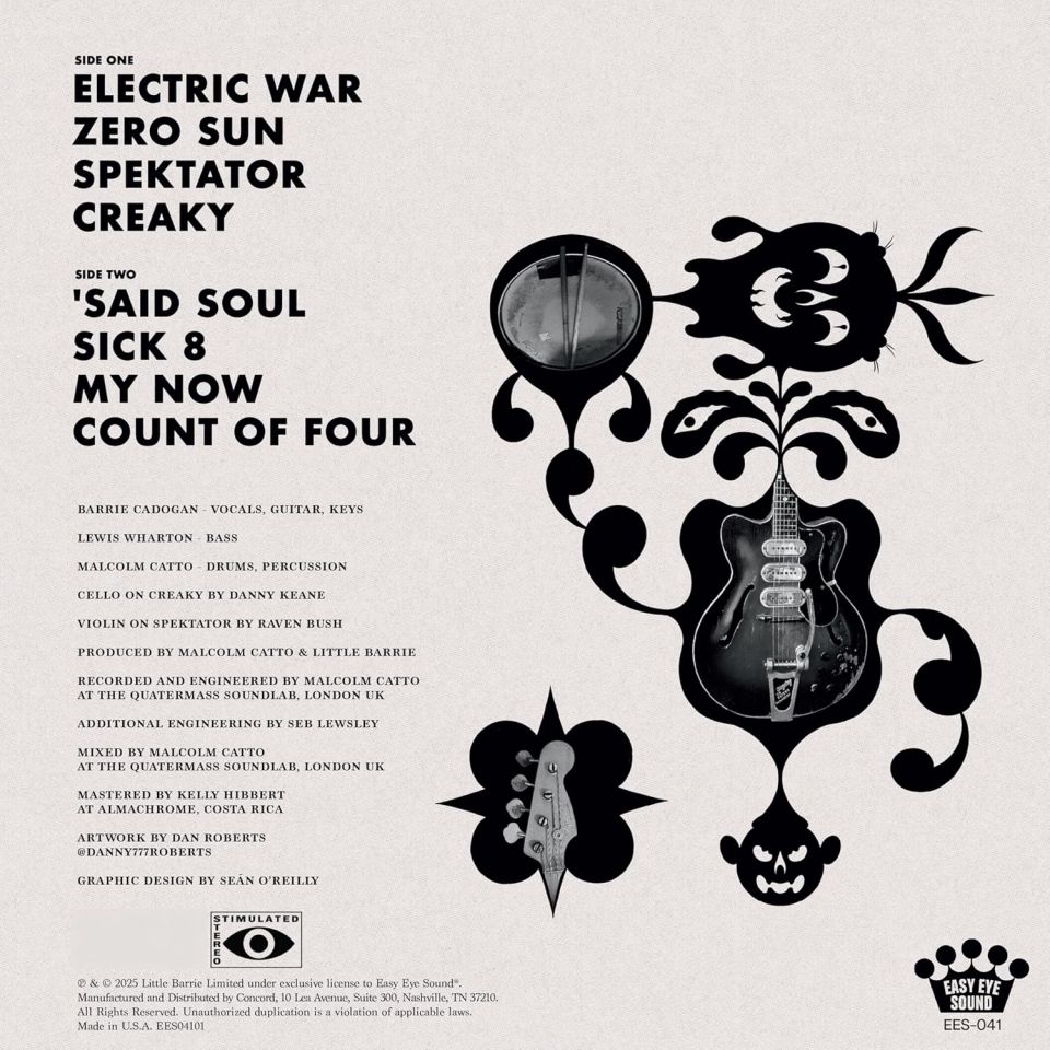 LITTLE BARRIE & MALCOLM CATTO - ELECTRIC WAR (2025) - LP PSYCHEDELIC FUNK ROCK BONE MARBLE COLOURED EDITION SIFIR PLAK