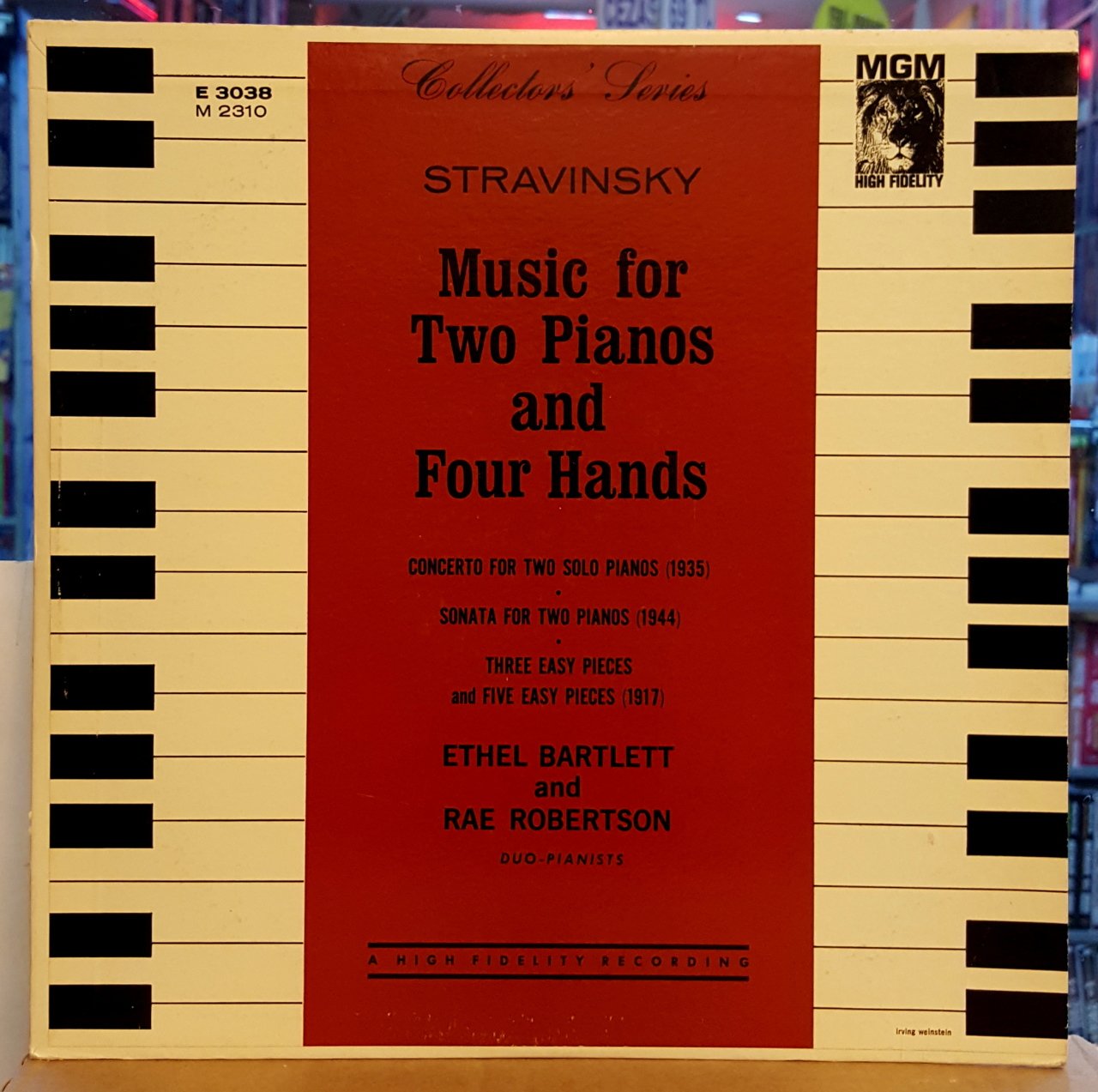 STRAVINSKY - MUSIC FOR TWO PIANOS AND FOUR HANDS / ETHEL BARTLETT & RAE ROBERTSON - LP 2.EL PLAK
