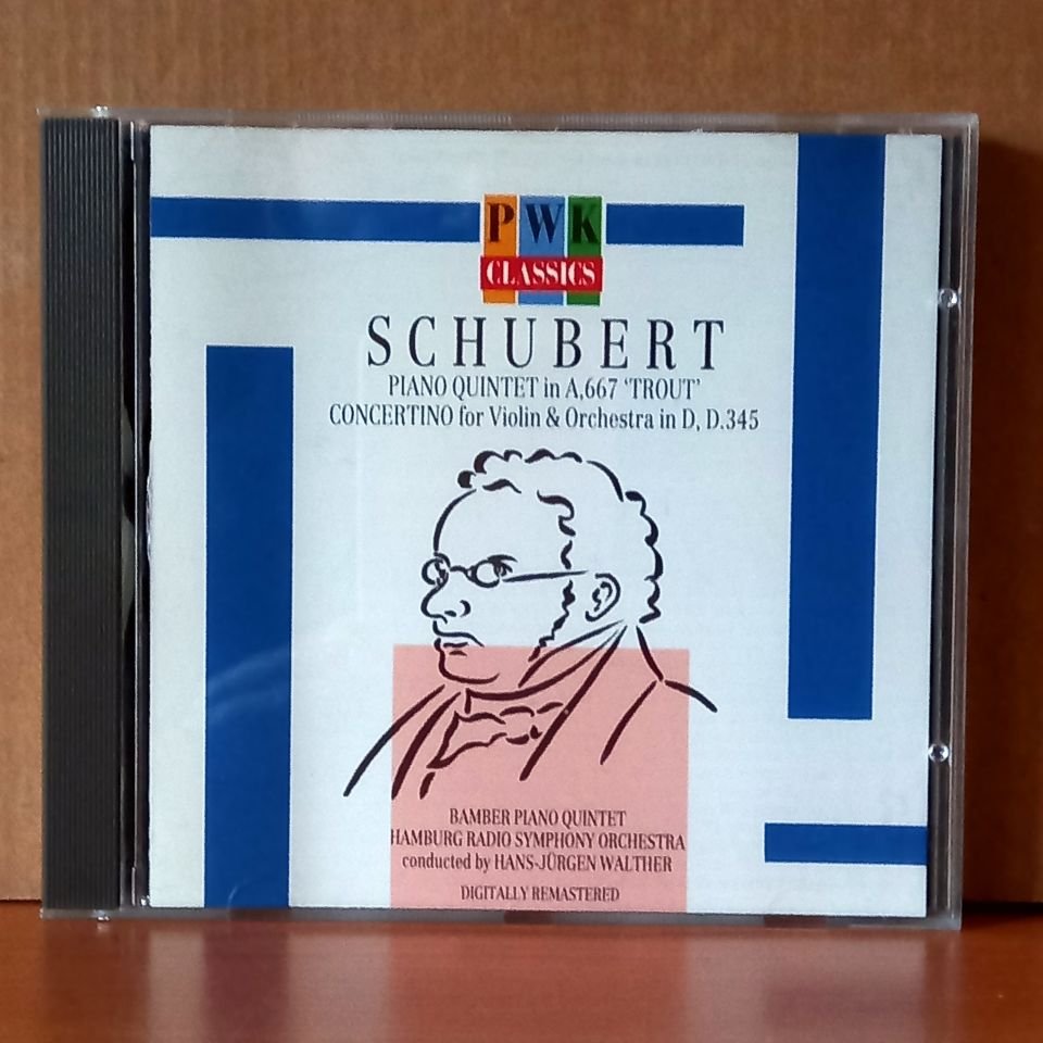 SCHUBERT: PIANO QUINTET IN A, D. 667 ''TROUT'' - CONCERTINO FOR VIOLIN & ORCHESTRA IN D, D.345 / BAMBER PIANO QUINTET, HAMBURG RADIO SYMPHONY ORCHESTRA, HANS-JÜRGEN WALTHER (1988) - CD 2.EL
