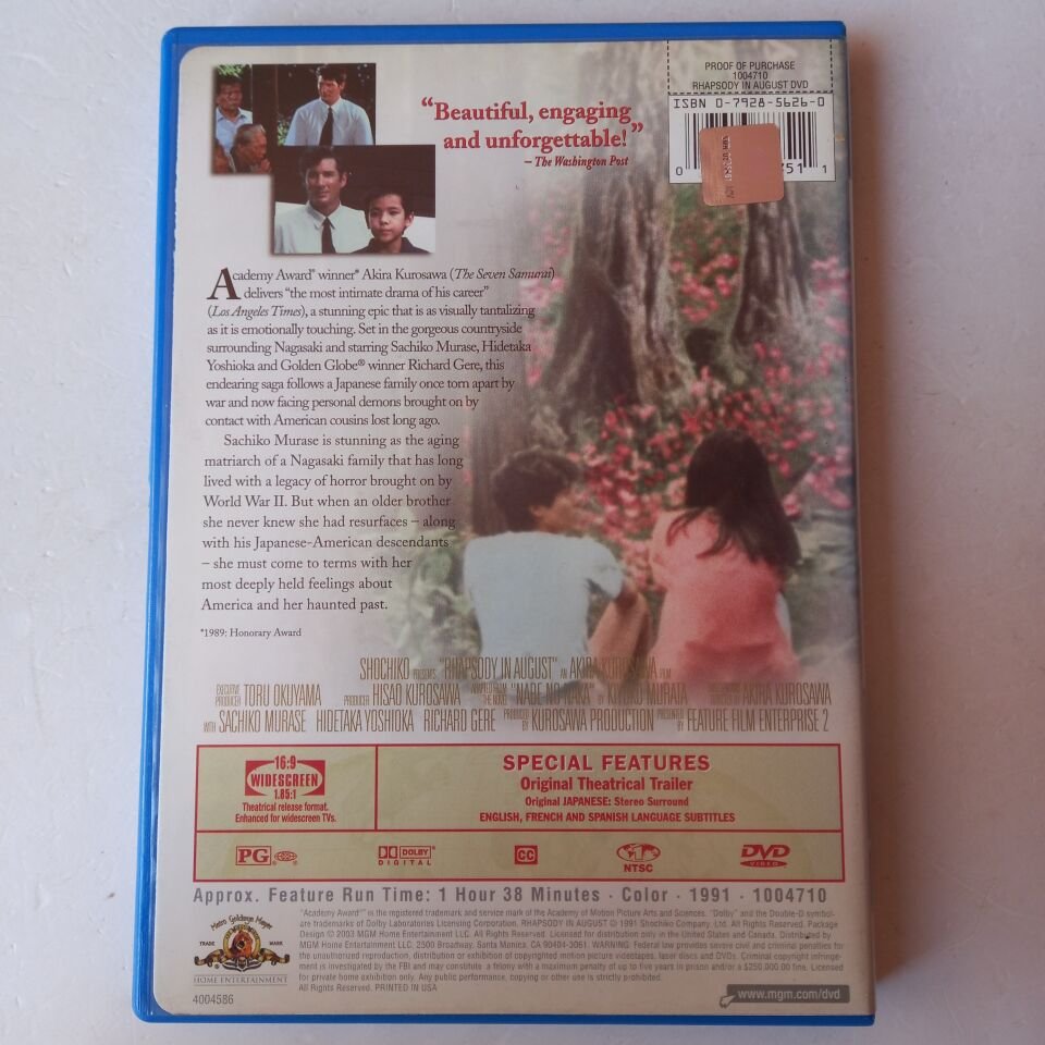 RHAPSODY IN AUGUST - AKIRA KUROSAWA - DVD 2.EL