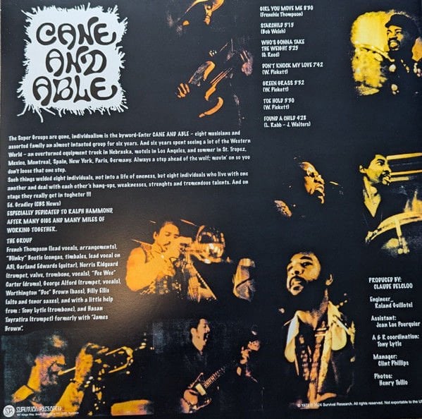 CANE AND ABLE - CANE AND ABLE (1972) - LP SOUL FUNK 2024 SIFIR PLAK