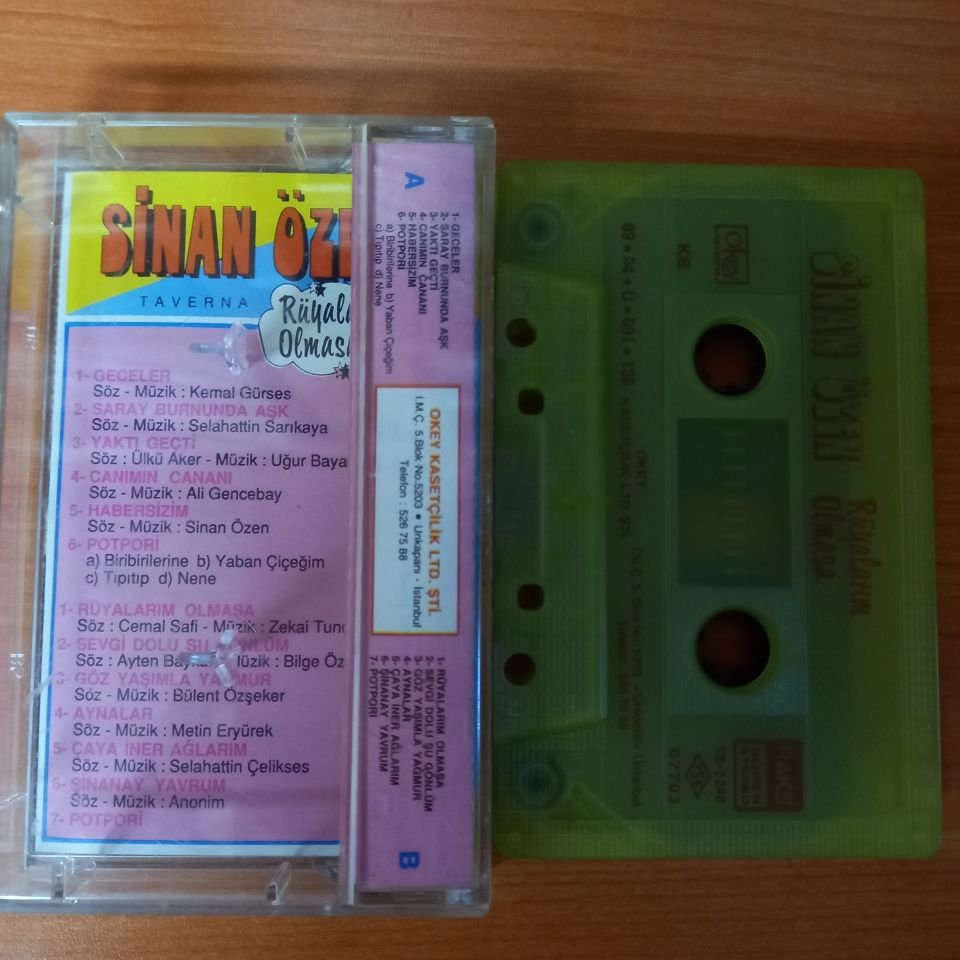 SİNAN ÖZEN - RÜYALARIM OLMASA (1989) - KASET 2.EL