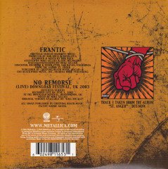 METALLICA - FRANTIC - CD SINGLE 2003 CARDSLEEVE 2.EL