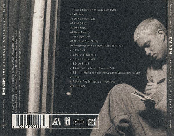 EMINEM - THE MARSHALL MATHERS LP (2000) - CD JEWEL CASE AMBALAJINDA SIFIR