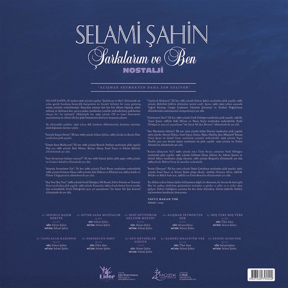 SELAMİ ŞAHİN - ŞARKILARIM VE BEN / NOSTALJİ (2025) - LP SIFIR PLAK