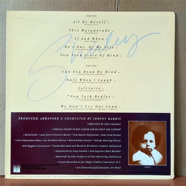 SHIRLEY BASSEY – ALL BY MYSELF (1982) - LP 2.EL PLAK