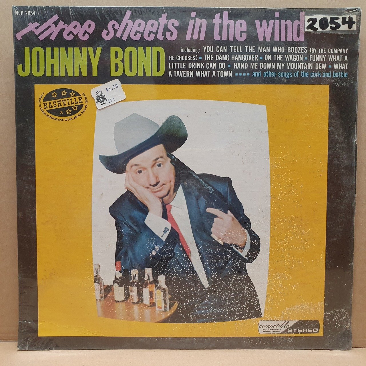 JOHNNY BOND - THREE SHEETS IN THE WIND (1964) - LP DÖNEM BASKISI SIFIR PLAK
