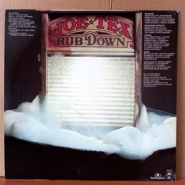 JOE TEX – RUB DOWN (1978) - LP 2.EL PLAK
