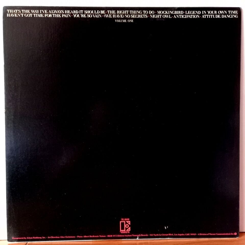 CARLY SIMON – THE BEST OF CARLY SIMON (1975) - LP 2.EL PLAK