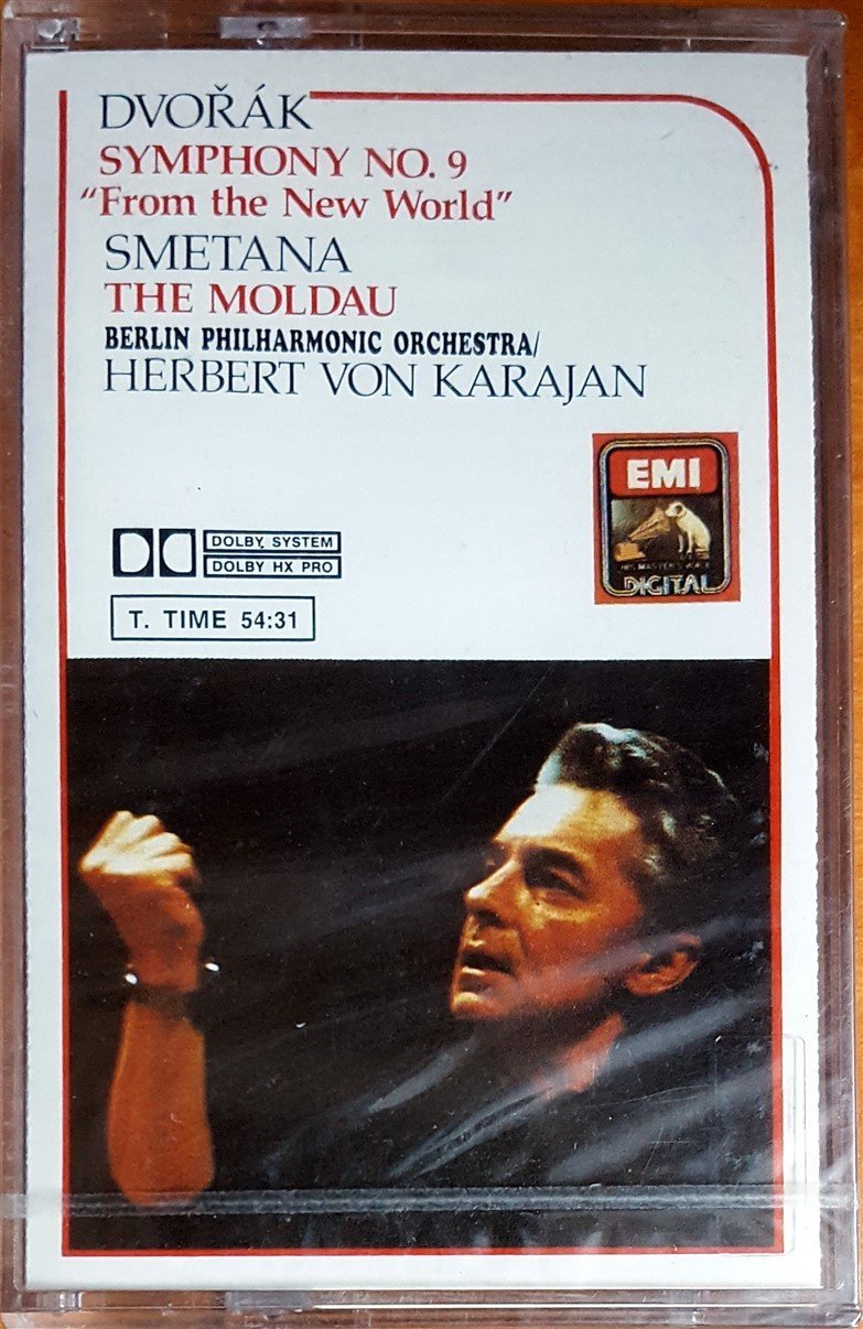 DVORAK: SYMPHONY NO.9 ''FROM THE NEW WORLD'' / SMETANA: THE MOLDAU / BERLIN PHILHARMONIC ORCHESTRA, HERBERT VON KARAJAN (1989) KENT KASET SIFIR