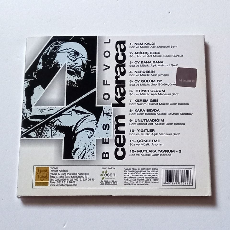 CEM KARACA - THE BEST OF CEM KARACA VOL. 4 (2004) - CD DIGIPAK YAVUZ & BURÇ PLAKÇILIK 2.EL