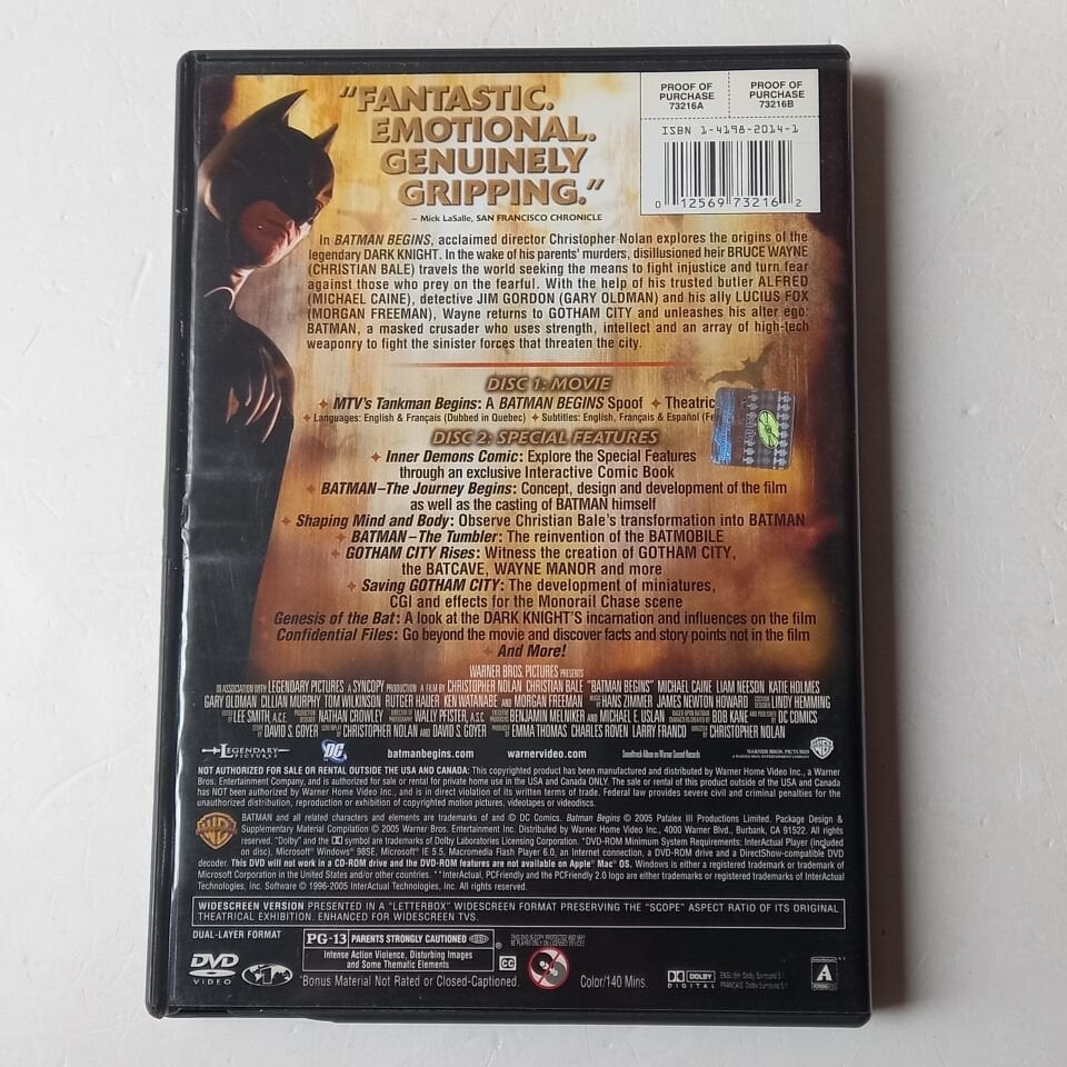 BATMAN BEGINS / DELUXE EDITION - CHRISTOPHER NOLAN, CHRISTIAN BALE, GARY OLDMAN, CILLIAN MURPHY - 2DVD 2.EL