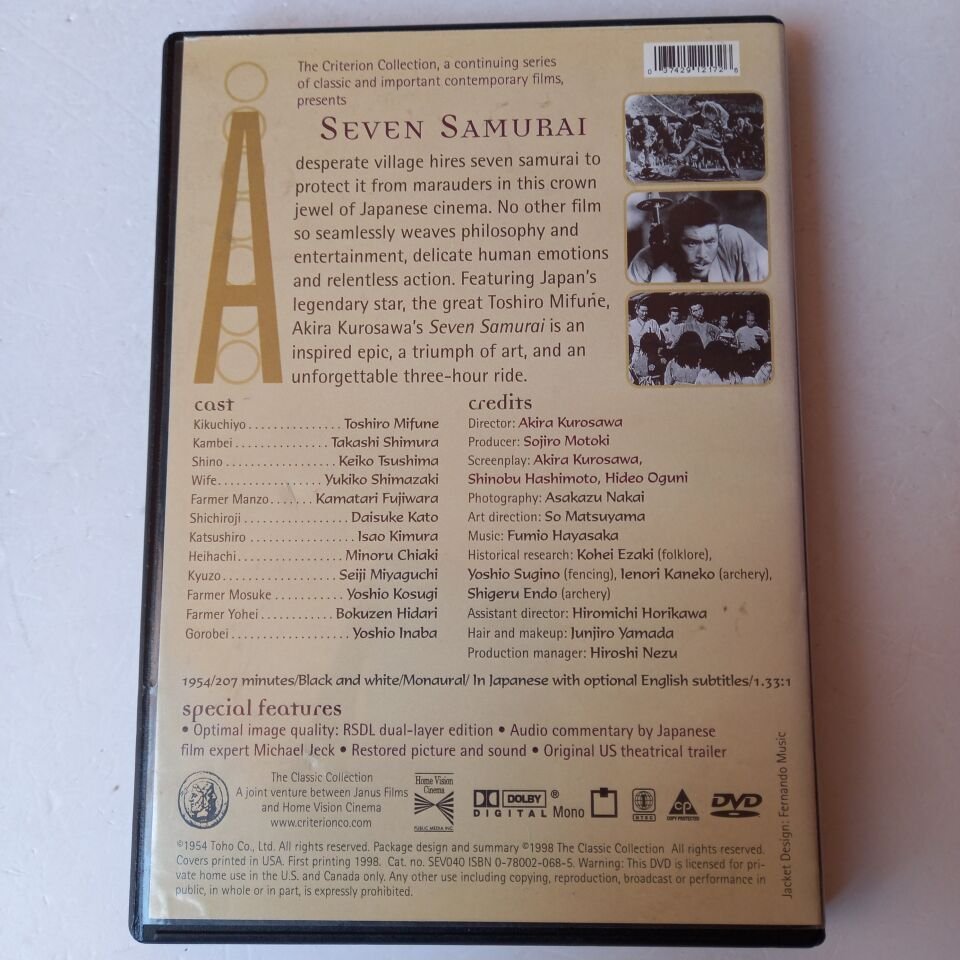SEVEN SAMURAI - AKIRA KUROSAWA - DVD 2.EL