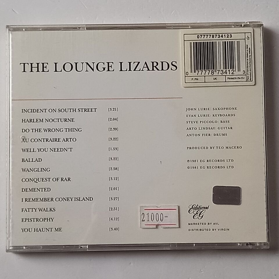 THE LOUNGE LIZARDS – THE LOUNGE LIZARDS (1981) - CD 1990 REISSUE 2.EL