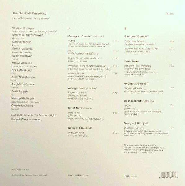 THE GURDJIEFF ENSEMBLE / LEVON ESKENIAN - ZARTIR (2024) - LP ECM RECORDS SIFIR PLAK