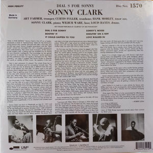 SONNY CLARK – DIAL ''S'' FOR SONNY (1957) - LP BLUE NOTE CLASSIC VINYL SERIES 180GR 2022 EDITION SIFIR PLAK