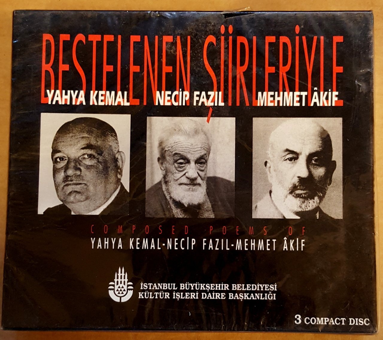 BESTELENEN ŞİİRLERİYLE YAHYA KEMAL NECİP FAZIL MEHMET AKİF 3CD İ.B.B. SIFIR