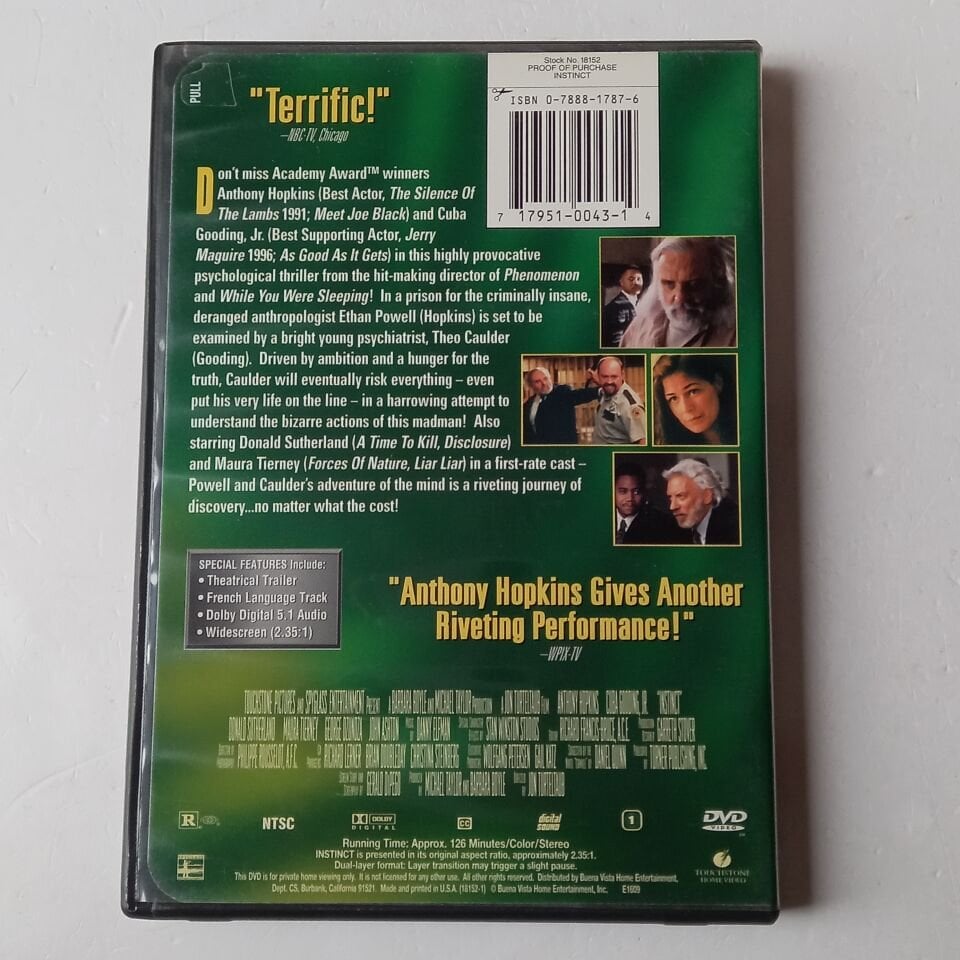 INSTINCT - ANTHONY HOPKINS, CUBA GOODING JR - DVD 2.EL