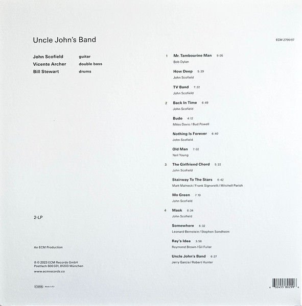 JOHN SCOFIELD - UNCLE JOHN'S BAND (2023) - 2LP ECM RECORDS SIFIR PLAK