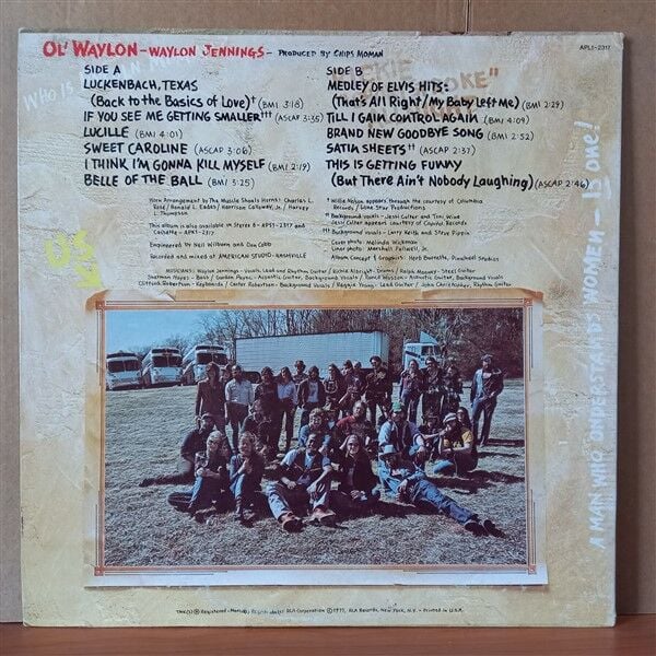WAYLON JENNINGS – OL' WAYLON (1977) - LP 2.EL PLAK
