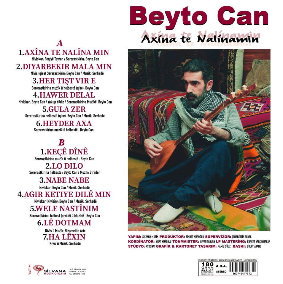 BEYTO CAN - AXINA TE NALINAMIN (1992) - LP 2026 BASIM KÜRTÇE SIFIR PLAK