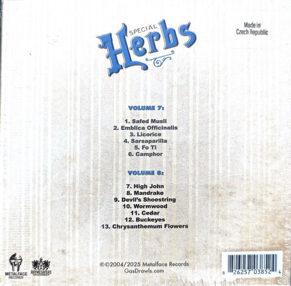 METAL FINGERS [MF DOOM] – SPECIAL HERBS VOLS 7&8 (2004) - CD 2025 REISSUE DIGISLEEVE AMBALAJINDA SIFIR