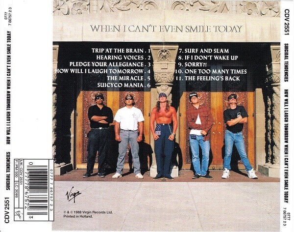 SUICIDAL TENDENCIES – HOW WILL I LAUGH TOMORROW WHEN I CAN'T EVEN SMILE TODAY (1988) - CD REISSUE JEWEL CASE AMBALAJINDA SIFIR
