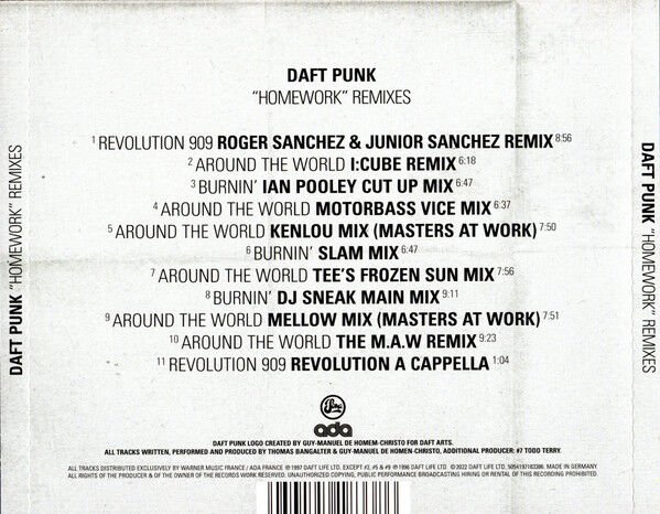DAFT PUNK – \'\'HOMEWORK\'\' REMIXES (2022) - CD JEWEL CASE AMBALAJINDA SIFIR