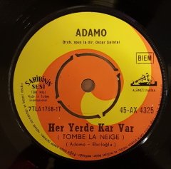 ADAMO - HER YERDE KAR VAR / BALLADE A LA PLUIE - 7'' 45 DEVİR 2.EL PLAK