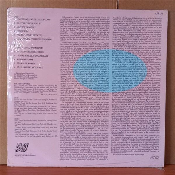 MEL TORME – IT'S A BLUE WORLD (1985) - LP DÖNEM BASKISI SIFIR PLAK