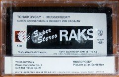 TCHAIKOVSKY: PIANO CONCERTO NO.1 / MUSSORGSKY: PICTURES AT AN EXHIBITION / ALEXIS WEISSENBERG, HERBERT VON KARAJAN (1989) KENT KASET SIFIR