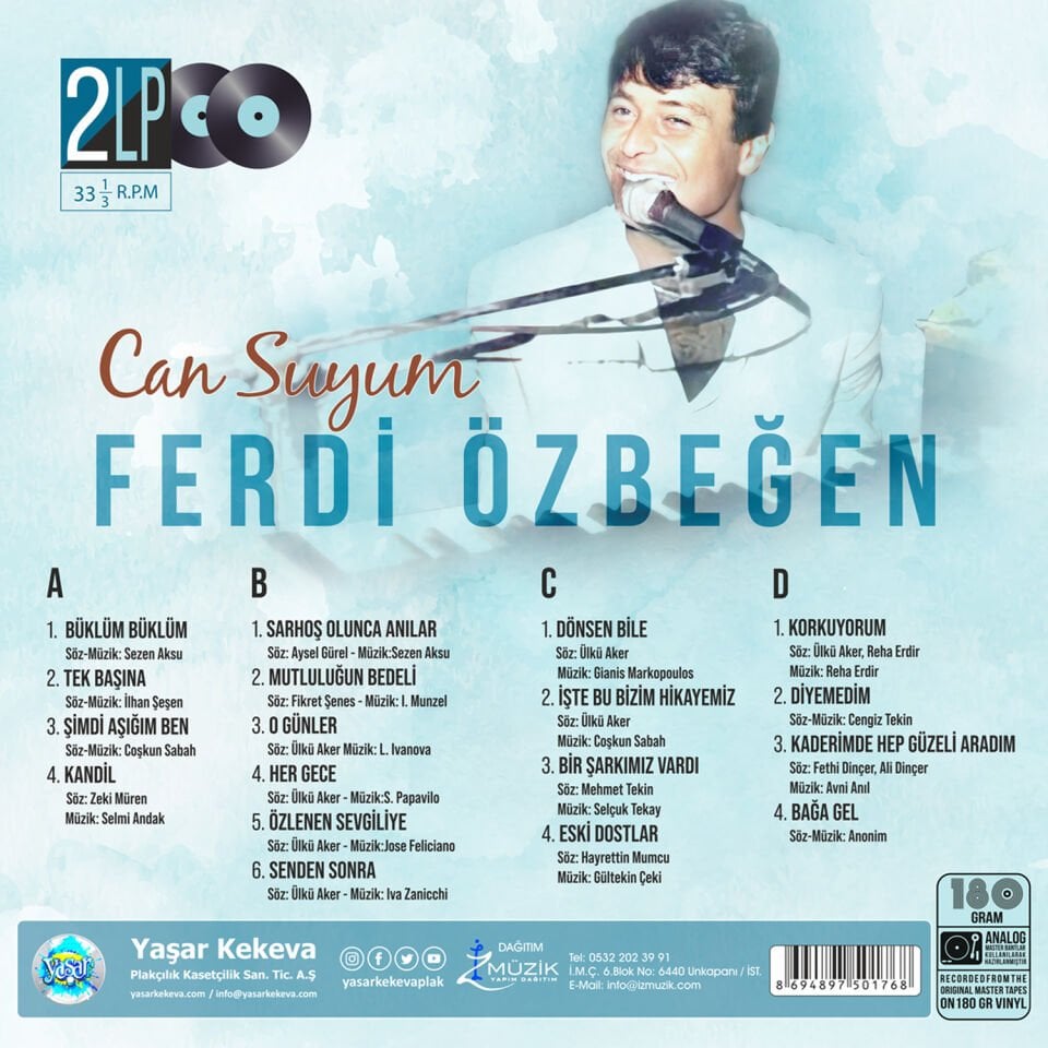 FERDİ ÖZBEĞEN - CAN SUYUM (2006) BÜKLÜM BÜKLÜM - 2LP 2026 BASIM SINIRLI SAYIDA TRANSPARAN BEYAZ RENKLİ SIFIR PLAK