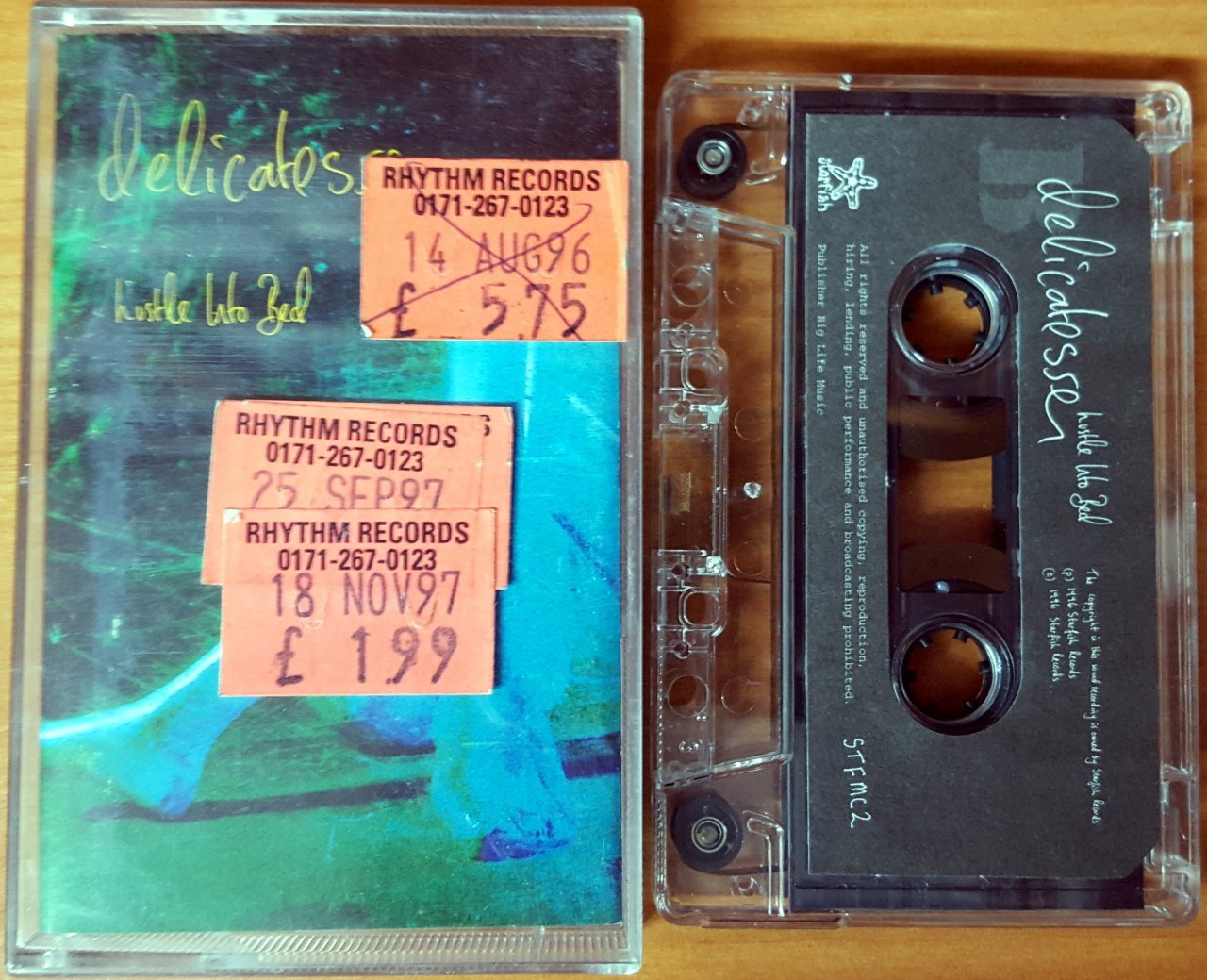 DELICATESSEN - HUSTLE INTO BED (1996) CASSETTE ''USED''