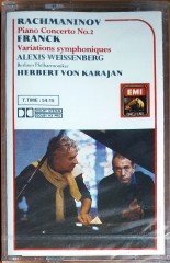 RACHMANINOV: PIANO CONCERTO NO.2 / FRANCK: VARIATIONS SYMPHONIQUES / ALEXIS WEISSENBERG, HERBERT VON KARAJAN (1989) KENT KASET SIFIR