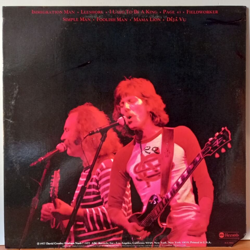 CROSBY-NASH – LIVE (1977) - LP 2.EL PLAK