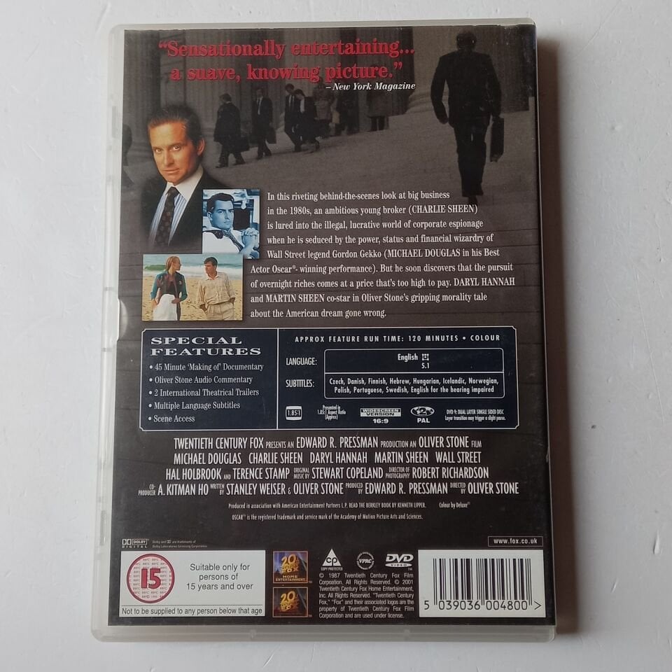 WALL STREET - MICHAEL DOUGLAS, CHARLIE SHEEN, DARYL HANNAH - DVD 2.EL