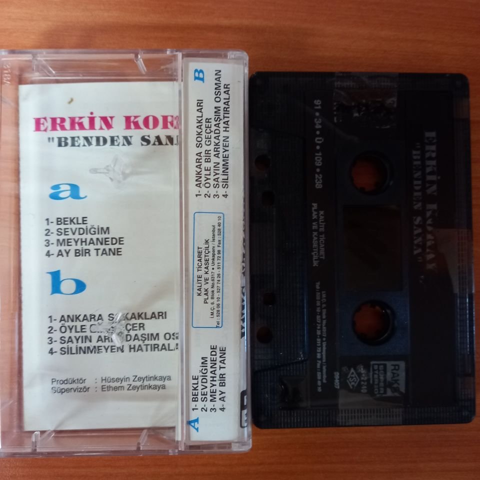 ERKİN KORAY - BENDEN SANA / DÜNDEN ESİNTİLER 4 (1991) - KASET 2.EL