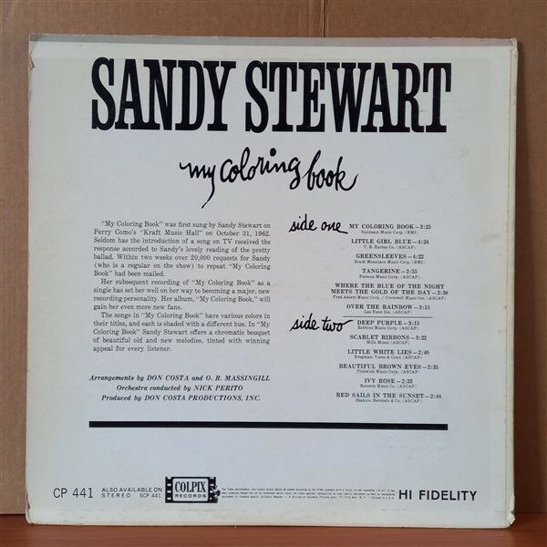 SANDY STEWART – MY COLORING BOOK (1963) - LP 2.EL PLAK
