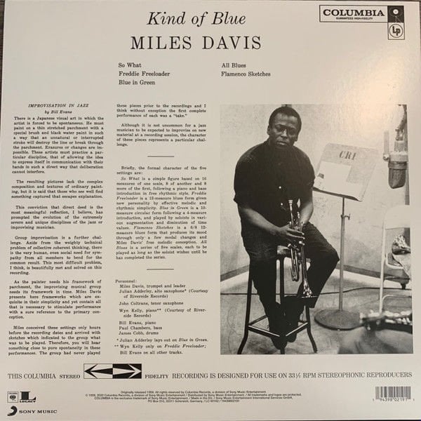MILES DAVIS - KIND OF BLUE (1959) - LP 2020 CLEAR TRANSPARENT EDIRION SIFIR PLAK