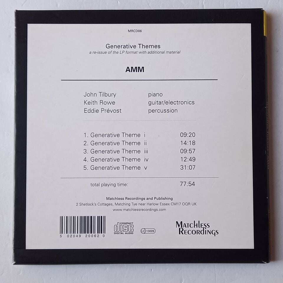 AMM – GENERATIVE THEMES (2010) - CD GATEFOLD 2.EL