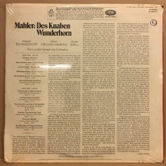 MAHLER DES KNABEN WUNDERHORN SCHWARZKOPF, FISCHER-DIESKAU, SZELL (1968) SIFIR PLAK