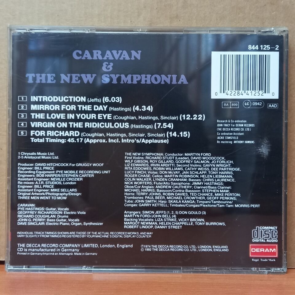 CARAVAN & THE NEW SYMPHONIA - CARAVAN & THE NEW SYMPHONIA (1992) - CD 2.EL