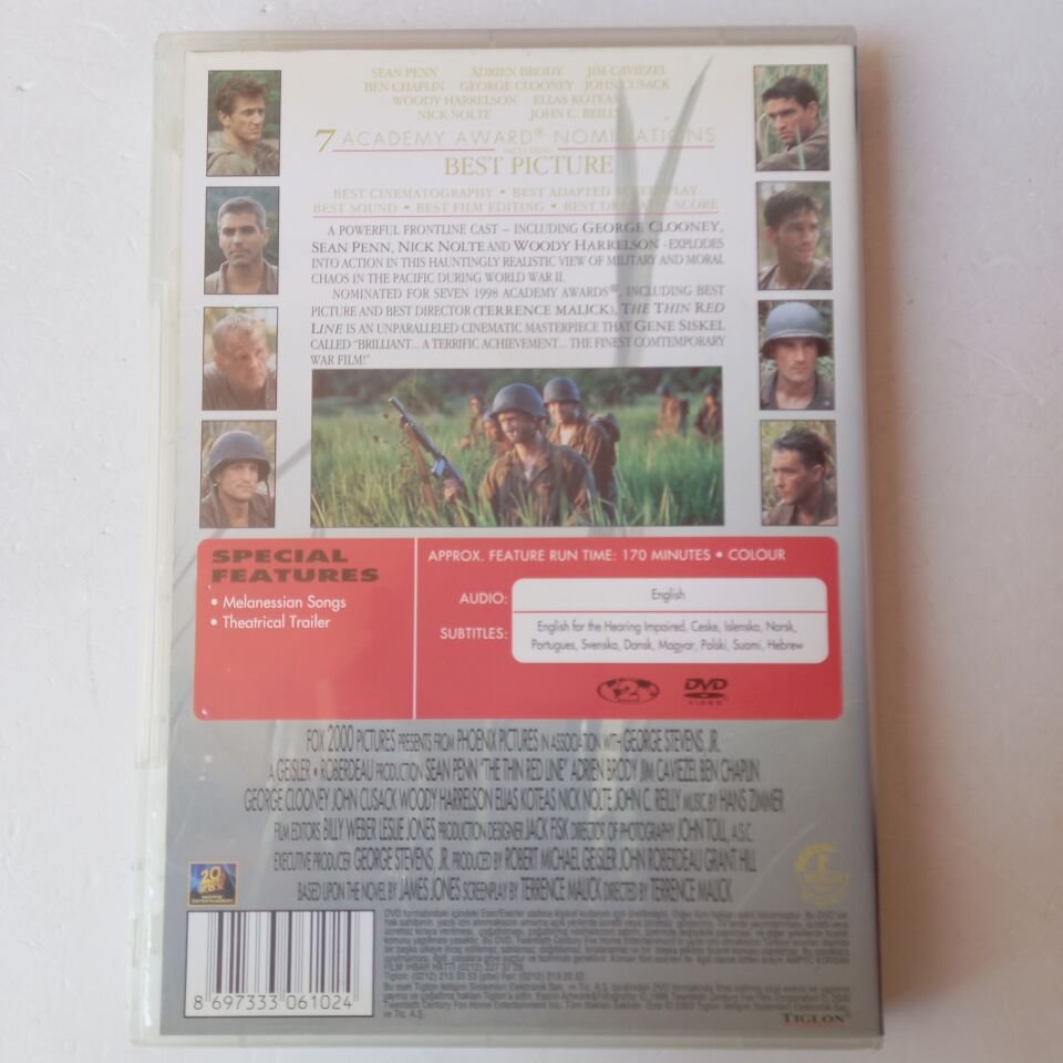 THE THIN RED LINE - SEAN PENN, ADRIAN BRODY, GEORGE CLOONEY - DVD 2.EL