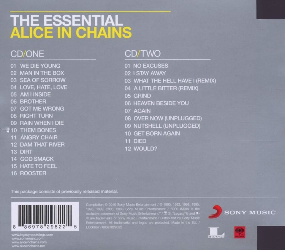 ALICE IN CHAINS - THE ESSENTIAL (2006) - 2CD REISSUE SUPER JEWEL CASE AMBALAJINDA SIFIR